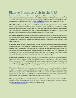 Bizarre places to visit in the USA