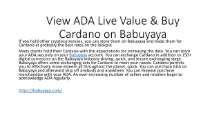 view ada live value buy cardano on babuyaya