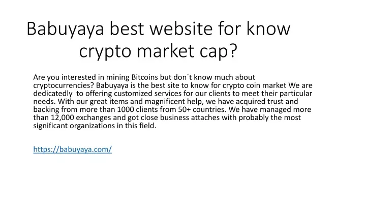 babuyaya best website for know crypto market cap