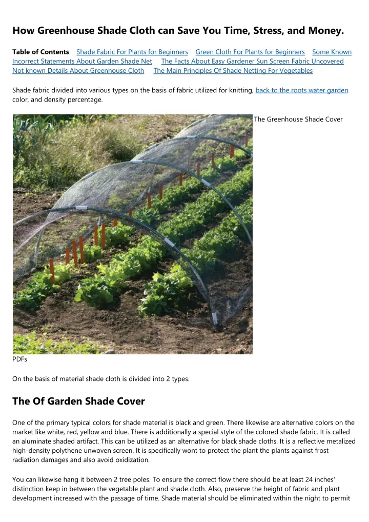 how greenhouse shade cloth can save you time