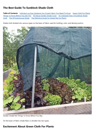 Greenhouse Shade Cloth With Grommets for Dummies