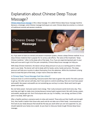explanation about chinese deep tissue massage