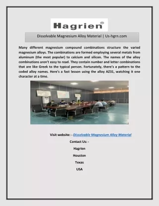 dissolvable magnesium alloy material us hgrn com