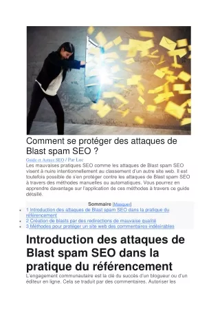 Guide pour se protéger des attaques de Blast spam SEO