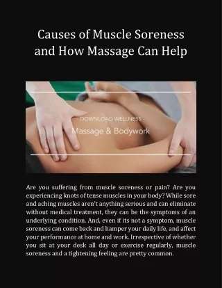 Causes of Muscle Soreness and How Massage Can Help