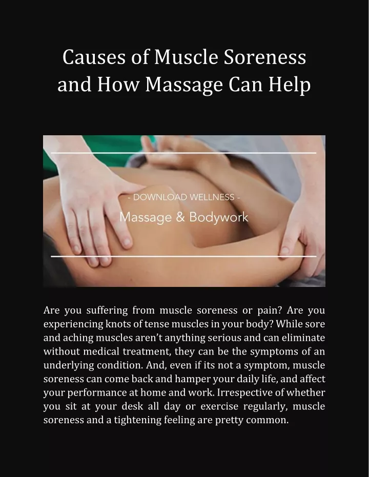 causes of muscle soreness and how massage can help