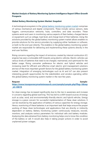 market analysis of battery monitoring system