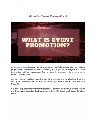 What is Event Promotion?