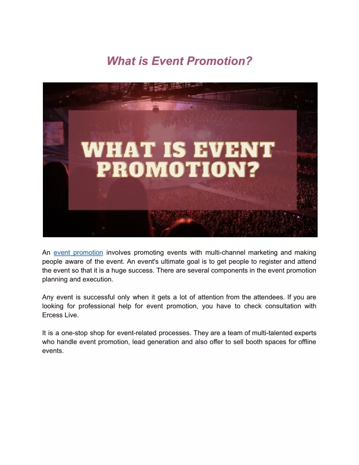 what is event promotion