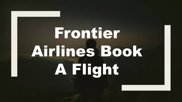 frontier airlines book a flight