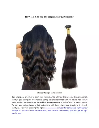 How To Choose the Right Hair Extensions