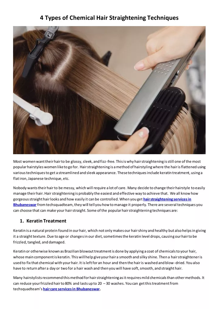 4 types of chemical hair straightening techniques