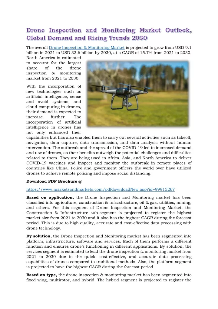 the overall drone inspection monitoring market