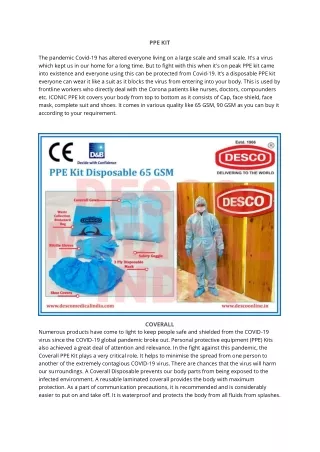 Information about Covid-19 Products people use and be aware by Desco Medical