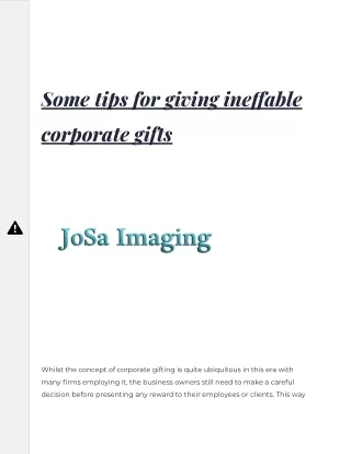 some tips for giving ine able corporate gifts
