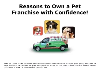 5 Reasons to Own a Pet Franchise with Confidence