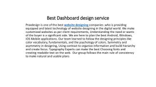 best dashboard design service