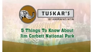 5 Things To Know About Jim Corbett Park | Best Resort In Jim Corbett