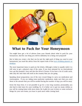 What to Pack for Your Honeymoon