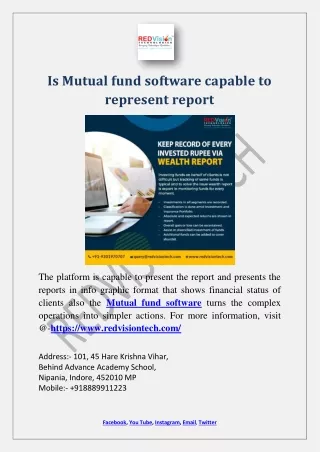 is mutual fund software capable to represent