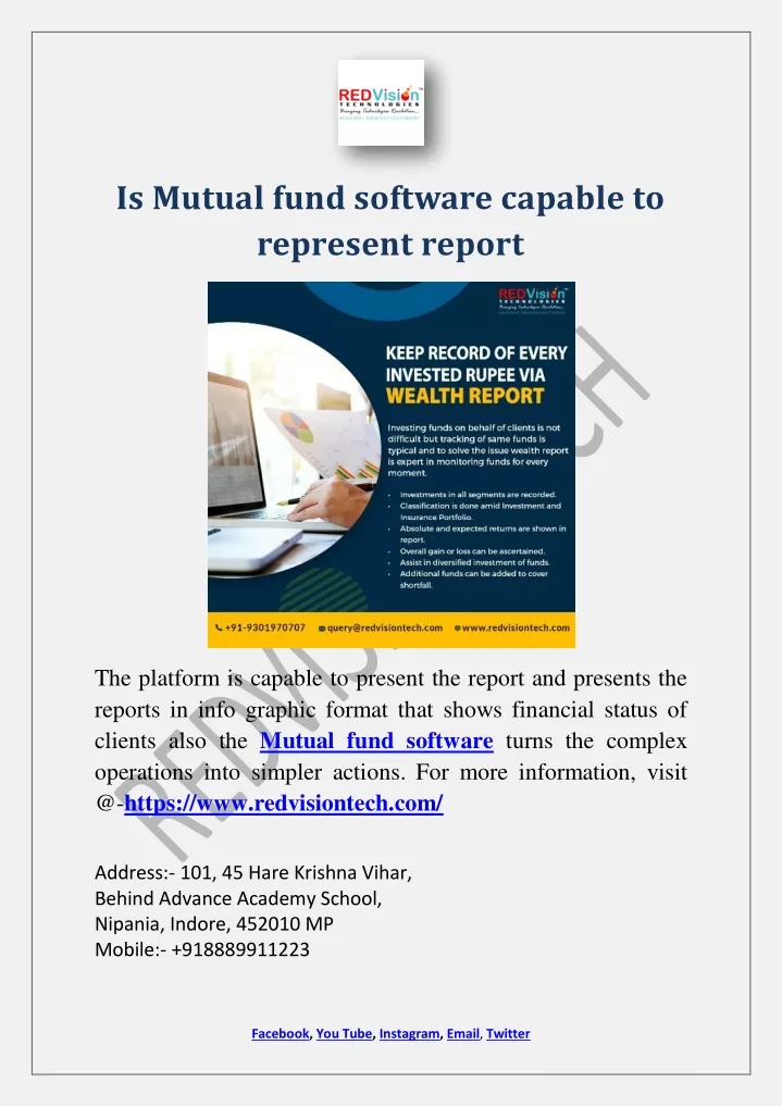 is mutual fund software capable to represent