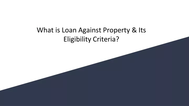 Ppt Loan Against Property Powerpoint Presentation Free Download Id10670894 5437