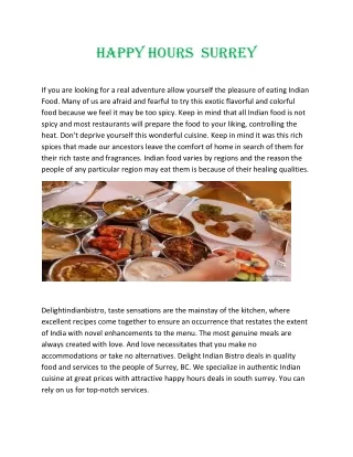 happy hours surrey