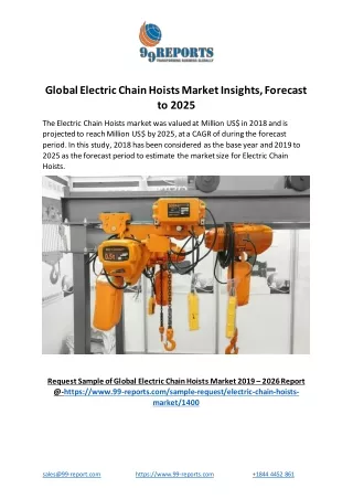 Global Electric Chain Hoists Market Insights, Forecast to 2025