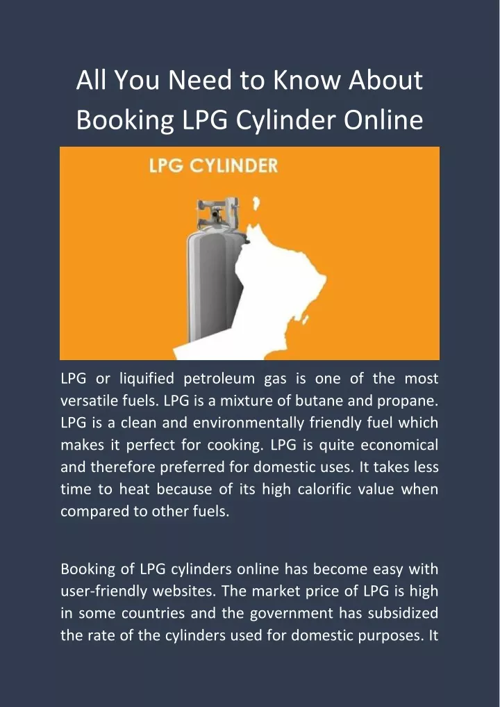 all you need to know about booking lpg cylinder