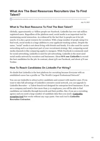what are the best resources recruiters