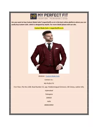 are you want to buy custom made suits