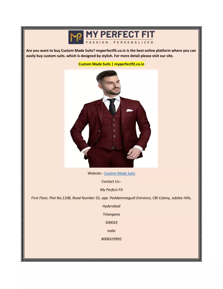 are you want to buy custom made suits