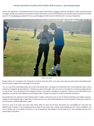 ashwin should be considered for white ball