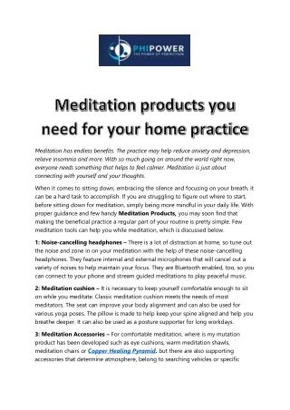 Meditation products you need for your home practice