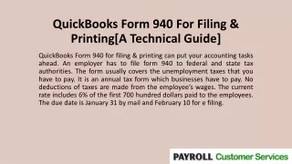 quickbooks form 940 for filing printing a technical guide