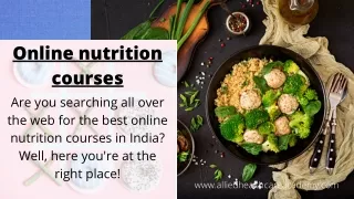 Online nutrition courses