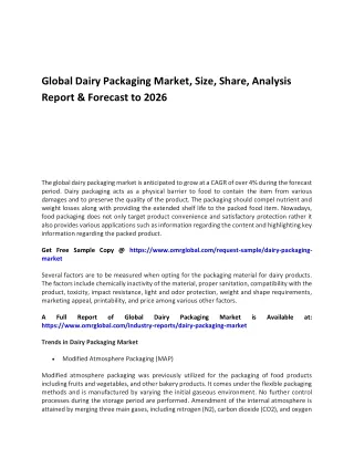 Global Dairy Packaging Market