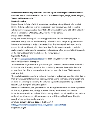 Microgrid Controller Market Opportunities, Forecast To 2027