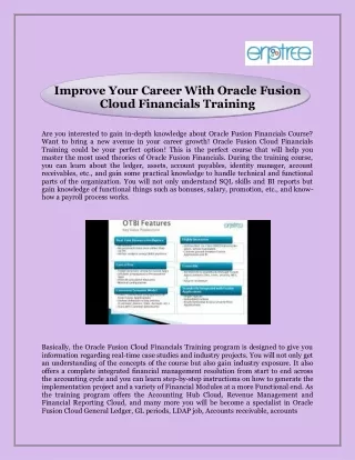 Improve Your Career With Oracle Fusion Cloud Financials Training