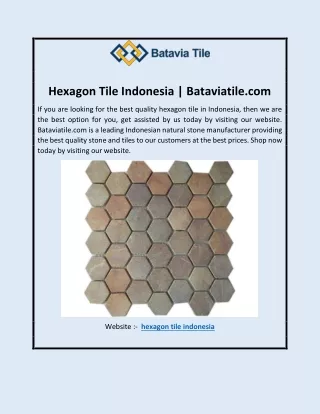 Hexagon Tile Indonesia | Bataviatile.com