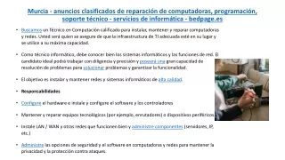 Murcia - anuncios clasificados de reparación de computadoras, programación, soporte técnico - servicios de informática -