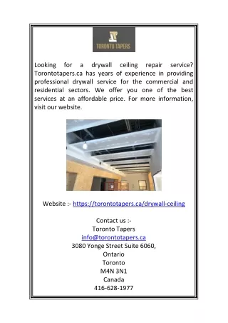 Drywall Ceiling Repair  Torontotapers.ca