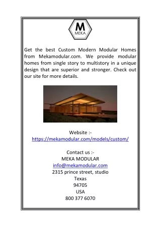 get the best custom modern modular homes from