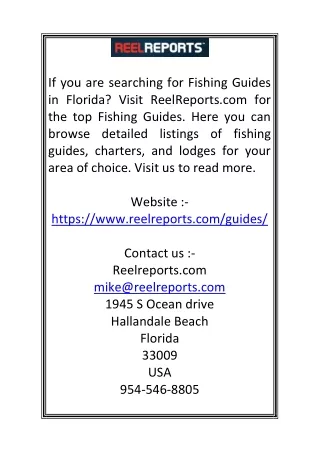 Online Florida Fishing Guides  ReelReports.com