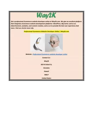 Professional Ecommerce Website Developer Online Way2k.com