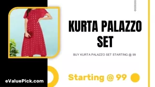 BUY KURTA PALAZZO SET STARTING @ 99 - eValuePick