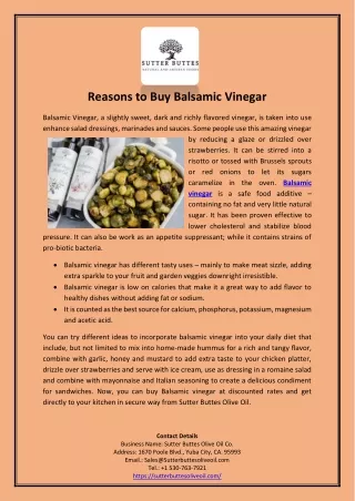 reasons to buy balsamic vinegar