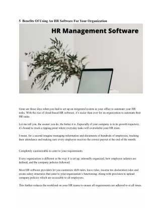 5 benefits of using an hr software for your