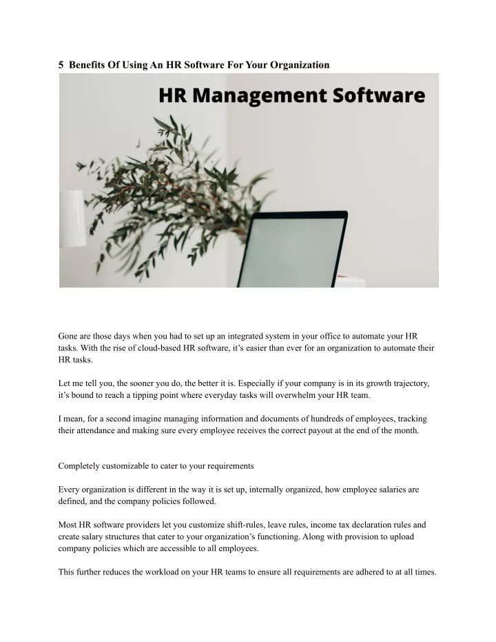 5 benefits of using an hr software for your