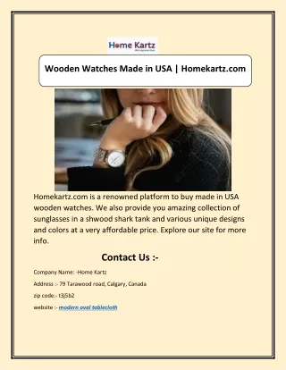 Wooden Watches Made in USA | Homekartz.com